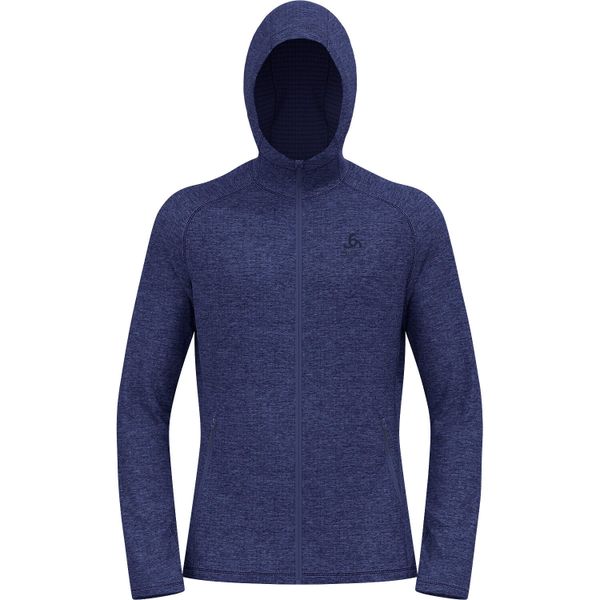 Bluza męska Odlo TENCIA Mid layer hoody full zip. Niebieskie bluzy z kapturem ODLO, m, bez wzorów, z materiału, z kapturem. Za 479.99 zł.