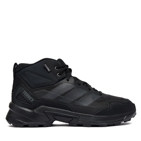 Trekkingi adidas. Czarne botki sznurowane Adidas, bez wzorów, bez obcasa, bez zapięcia. Za 439.99 zł.