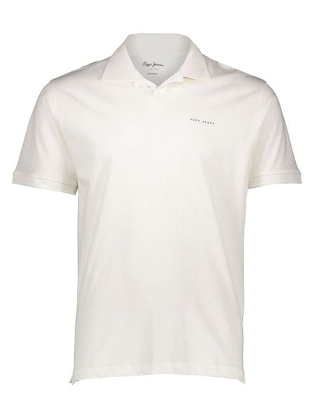 Pepe Jeans Koszulka polo w kolorze białym rozmiar: XL. Białe koszulki polo Pepe Jeans, xl, bez wzorów, z jeansu, bez kołnierzyka, bez ramiączek. Za 131.12 zł.