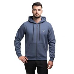 Bluza trekkingowa męska Flow 3 Hoody. Niebieskie bluzy WILD COUNTRY, l, bez wzorów, bez kaptura. Za 249.99 zł.