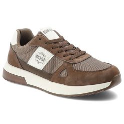 Sneakersy męskie Big Star, tekstylna cholewka wzmocnienia ze skóry ekologicznej sznurowany fason amortyzująca gruba podeszwa, brązowe, TT174353. Brązowe buty sportowe casual BIG STAR, bez wzorów, z jeansu, bez zapięcia. Za 189.00 zł.