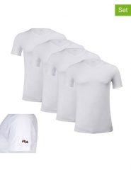 Fila Koszulki (4 szt.) w kolorze białym rozmiar: L. Białe bezrękawniki Fila, l, bez wzorów, bez kołnierzyka, bez ramiączek. Za 108.99 zł.