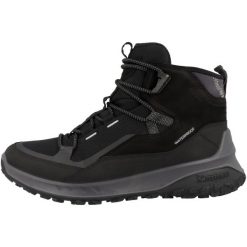 Buty trekkingowe męskie Ecco Ult-trn Mid Wp. Czarne trekkingi ecco, bez wzorów, z materiału, bez zapięcia. W wyprzedaży za 728.00 zł.