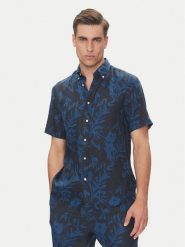Tommy Hilfiger Koszula Tropical MW0MW38586 Granatowy Regular Fit. Niebieskie koszule Tommy Hilfiger, m, bez wzorów, ze lnu, bez kołnierzyka, bez ramiączek. Za 379.99 zł.