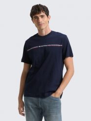 Męska Koszulka Tom Tailor Plus Printed Crewneck T-Shirt Sky Captain Blue 1039969 10668. Niebieskie t-shirty Tom Tailor, m, bez wzorów, bez kołnierzyka, bez ramiączek. Za 69.99 zł.