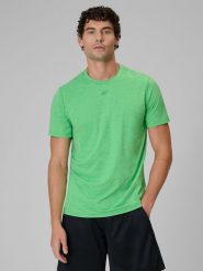 4F Koszulka treningowa szybkoschnąca męska - zielona XL. Zielone t-shirty 4F, m, bez wzorów, z materiału, bez kołnierzyka, bez ramiączek. Za 99.99 zł.