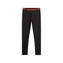 Legginsy termoizolacyjne Superdry. Czarne legginsy długie sportowe Superdry, m, bez wzorów, z materiału, narciarskie. Za 279.45 zł.