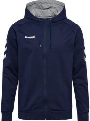 Bluza z kapturem sportowa męska Hummel Go Cotton Zip Hoodie. Białe bluzy z kapturem Hummel, m, bez wzorów, z bawełny, z kapturem. Za 98.00 zł.