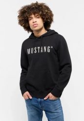 Męska bluza nierozpinana Mustang Style Bronson Black 1014687 4142. Czarne bluzy Mustang, m, bez wzorów, bez kaptura. Za 149.99 zł.