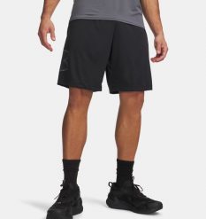 Spodenki treningowe męskie UNDER ARMOUR UA TECH GRAPHIC SHORT. Czarne krótkie spodenki sportowe Under Armour, l, bez wzorów. Za 89.99 zł.