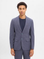 Nils Sundström kurtka modułowa z zawartością lnu Mężczyźni Modern Fit niebieski, 52. Niebieskie kurtki Nils Sundström, m, bez wzorów, bez kaptura. Za 279.95 zł.