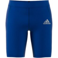 Spodenki męskie adidas Techfit Short Tight. Niebieskie bielizna termoaktywna Adidas, m, bez wzorów, bez ramiączek, do piłki nożnej. Za 90.00 zł.