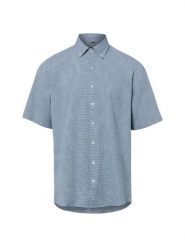 Nils Sundström koszula z krótkim rękawem z lnu Mężczyźni Modern Fit Bawełna niebieski, M. Niebieskie koszule Nils Sundström, m, bez wzorów, z bawełny, bez kołnierzyka, bez ramiączek. Za 169.95 zł.