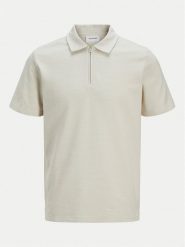 Jack&Jones Polo Benja 12269338 Beżowy Regular Fit. Brązowe koszulki polo Jack&Jones, m, bez wzorów, z bawełny, bez kołnierzyka, bez ramiączek. Za 79.99 zł.