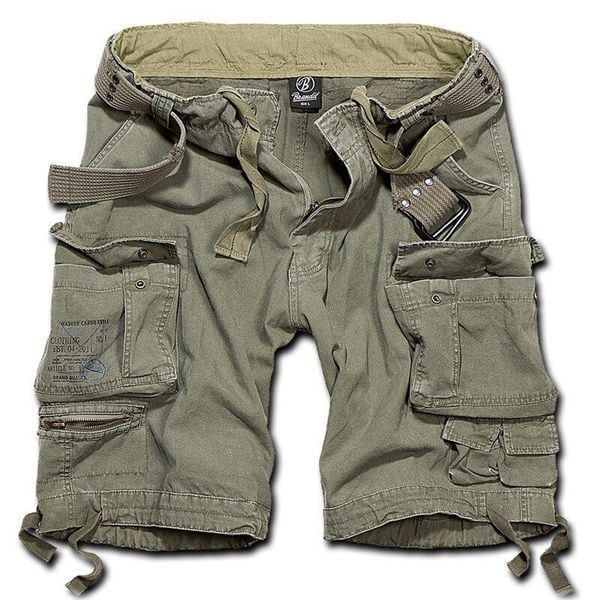 Szorty bushcraft męskie Brandit M65 Savage z Paskiem Vintage Olive. Zielone spodenki rowerowe Brandit, m, z aplikacjami, z tkaniny, rowerowe. Za 196.40 zł.