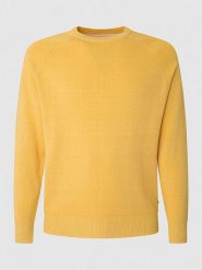 Pepe Jeans Sweter w kolorze żółtym rozmiar: L. Żółte swetry nierozpinane Pepe Jeans, l, bez wzorów, z bawełny, bez kołnierzyka, bez ramiączek. Za 154.95 zł.