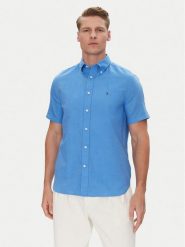 Tommy Hilfiger Koszula MW0MW40703 Niebieski Regular Fit. Niebieskie koszule Tommy Hilfiger, m, bez wzorów, ze lnu, bez kołnierzyka, bez ramiączek. Za 289.99 zł.