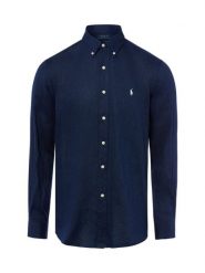 Polo Ralph Lauren koszula lniana Mężczyźni Regular Fit len niebieski, L. Niebieskie koszule Polo Ralph Lauren, l, bez wzorów, ze lnu, bez kołnierzyka, bez ramiączek. Za 599.95 zł.