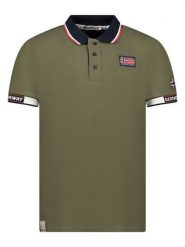 Geographical Norway Koszulka polo "Kauge" w kolorze khaki rozmiar: XL. Brązowe koszulki polo sportowe Geographical Norway, xl, bez wzorów, z bawełny, bez kołnierzyka, bez ramiączek. Za 92.21 zł.