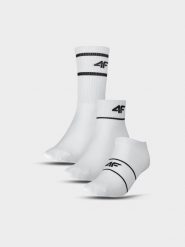 4F Skarpety casual (3-pack) uniseks - białe 35-38. Białe skarpety 4F, bez wzorów, z bawełny. Za 49.99 zł.