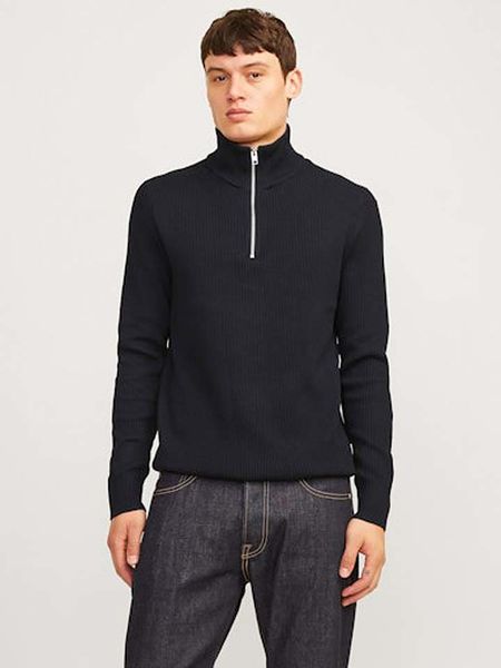 Jack & Jones Sweter w kolorze czarnym rozmiar: L. Czarne swetry nierozpinane Jack & Jones, l, bez wzorów, bez kołnierzyka, bez ramiączek. Za 91.77 zł.