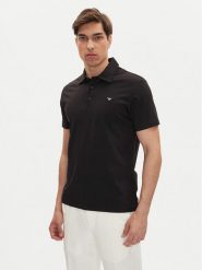 Emporio Armani Polo EM000571 AF12331 UC001 Czarny Regular Fit. Czarne koszulki polo Emporio Armani, m, bez wzorów, z bawełny, bez kołnierzyka, bez ramiączek. Za 339.99 zł.
