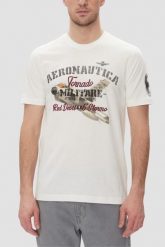 AERONAUTICA MILITARE Biały bawełniany męski t-shirt, Rozmiar XXL. Białe t-shirty Aeronautica Militare, bez wzorów, z bawełny, bez ramiączek. W wyprzedaży za 199.99 zł.