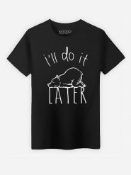 WOOOP Koszulka "I'll Do It Later" w kolorze czarnym rozmiar: XXL. Czarne bezrękawniki Wooop, xxl, bez wzorów, z bawełny, bez kołnierzyka, bez ramiączek. Za 48.45 zł.