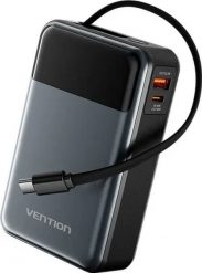 Vention 20000mAh 65W z wbudowanym kablem USB-C. Powerbanki . Za 179.90 zł.