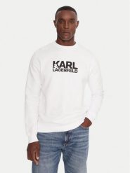 KARL LAGERFELD Bluza 705091 554917 Biały Regular Fit. Białe bluzy KARL LAGERFELD, m, bez wzorów, z bawełny, bez kaptura. Za 439.99 zł.