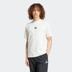 Koszulka męska ADIDAS. Białe t-shirty sportowe Adidas, bez wzorów, z bawełny, bez ramiączek. Za 129.99 zł.