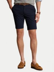 Polo Ralph Lauren Szorty materiałowe 710646709009 Granatowy Slim Fit. Niebieskie szorty Polo Ralph Lauren, m, bez wzorów, z bawełny. Za 459.99 zł.