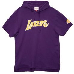 Sweatshirt bluza z krótkim rękawem Los Angeles Lakers. Fioletowe bluzy z kapturem Mitchell & Ness, l, bez wzorów, z bawełny, z kapturem. Za 283.00 zł.