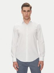 Calvin Klein Koszula LV019EU005 Biały Slim Fit. Białe koszule CALVIN KLEIN, m, bez wzorów, z bawełny, bez kołnierzyka, bez ramiączek. Za 349.99 zł.