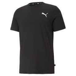 Koszulka sportowa męska Puma ESS Small Logo Tee. Czarne t-shirty sportowe Puma, bez wzorów, bez ramiączek, na jogę i pilates. Za 170.50 zł.