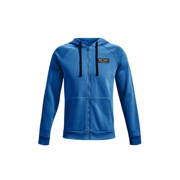 Bluza sportowa męska Under Armour Rival Fleece Chroma FZ HD. Niebieskie bluzy z kapturem Under Armour, m, bez wzorów, z bawełny, z kapturem. Za 312.35 zł.