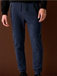 Spodnie dresowe jogger - granatowy. Niebieskie joggery i bojówki Sinsay, l, bez wzorów, z dresówki. Za 69.99 zł.