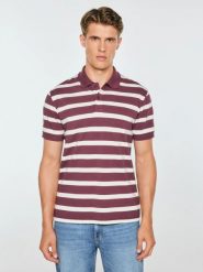 Koszulka męska polo w białe paski bordowa talus 604. Czerwone koszulki polo BIG STAR, bez wzorów, z bawełny, bez ramiączek. Za 139.99 zł.