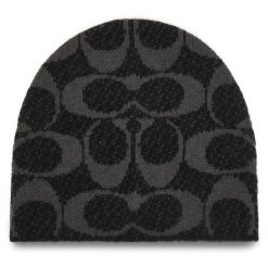 Czapka Coach. Czarne czapki zimowe Coach, bez wzorów. Za 259.99 zł.