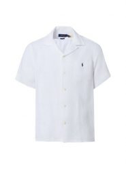 Polo Ralph Lauren koszula lniana z krótkim rękawem Mężczyźni Regular Fit len biały, XL. Białe koszule Polo Ralph Lauren, m, bez wzorów, ze lnu, bez kołnierzyka, bez ramiączek. Za 549.95 zł.