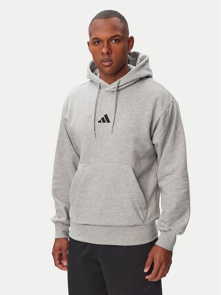 Adidas Bluza Essentials Feelcozy JE3809 Szary jasny Regular Fit. Szare bluzy Adidas, m, bez wzorów, z bawełny, bez kaptura. Za 147.99 zł.