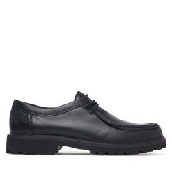 Półbuty Clarks. Czarne eleganckie półbuty Clarks, bez wzorów, bez obcasa, bez zapięcia. Za 349.99 zł.