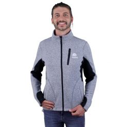 Kurtka polarowa Fusion męska MML01. Szare kurtki GUGGEN MOUNTAIN, m, bez wzorów, z elastanu, bez kaptura. W wyprzedaży za 335.58 zł.