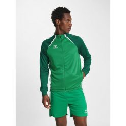 Bluza dresowa zapinana na zamek błyskawiczny Hummel Lead 2.0. Zielone bluzy bez kaptura Hummel, bez wzorów, z dresówki, bez kaptura. Za 207.50 zł.