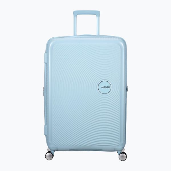 Walizka podróżna American Tourister Soundbox 1. Niebieskie walizki American Tourister, bez wzorów. Za 749.99 zł.