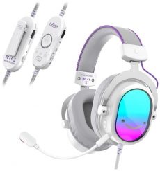 Słuchawki studyjne nauszne Fifine H16W 7.1 White RGB. Białe słuchawki nauszne Fifine Microphone. Za 279.00 zł.