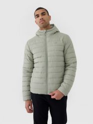 4F Kurtka puchowa z wypełnieniem syntetycznym męska - oliwkowa/khaki XL. Brązowe kurtki 4F, m, bez wzorów, z dzianiny, z kapturem. W wyprzedaży za 139.99 zł.