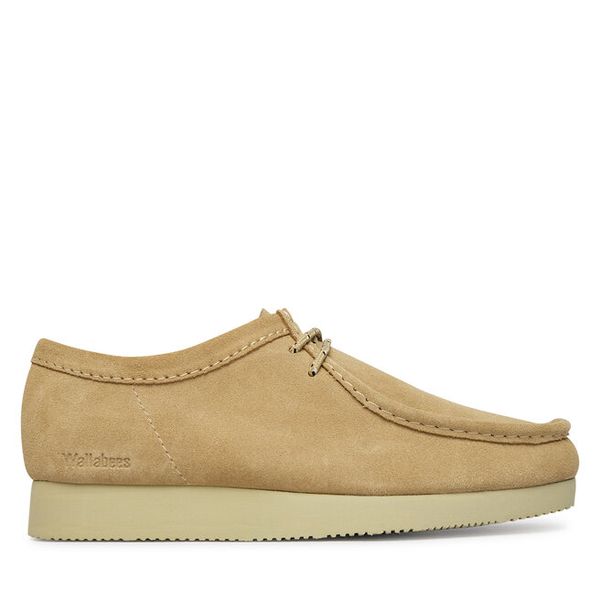 Półbuty Clarks. Brązowe eleganckie półbuty Clarks, bez wzorów, bez obcasa, bez zapięcia. Za 429.99 zł.