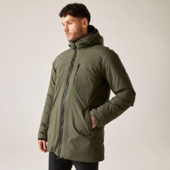 Yewbank II Regatta męska trekkingowa kurtka parka zimowa. Zielone kurtki Regatta, na zimę, m, bez wzorów, bez kaptura. Za 249.99 zł.