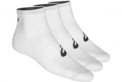 Skarpetki sportowe dla dorosłych Asics 3PPK Quarter Sock. Białe skarpetki sportowe ASICS, bez wzorów, z materiału. Za 49.99 zł.